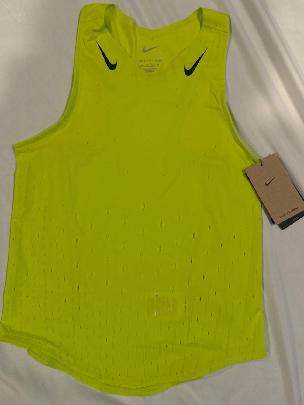 NWT Nike Dri-FIT ADV AeroSwift Running Women's XS Singlet Cyber Green FN2504